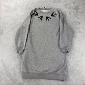 McQ by Alexander McQueen Swallow Grey Long Sleeve Dress Women's Size XS